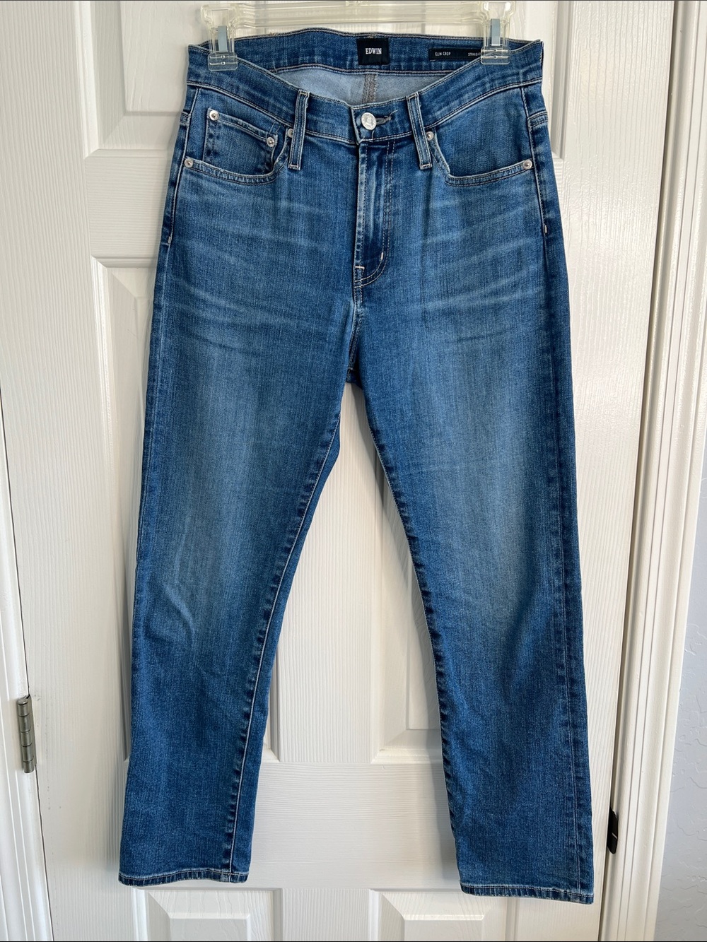 Edwin Elin Crop Straight medium mid wash size 25 aka 0 made in USA